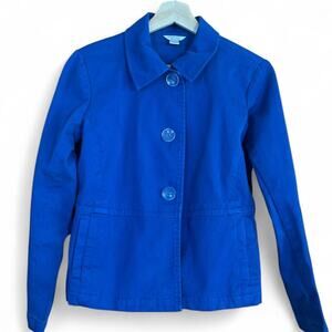 Christopher & Banks Royal Blue Jacket, Size S, Button Front Utility Coat